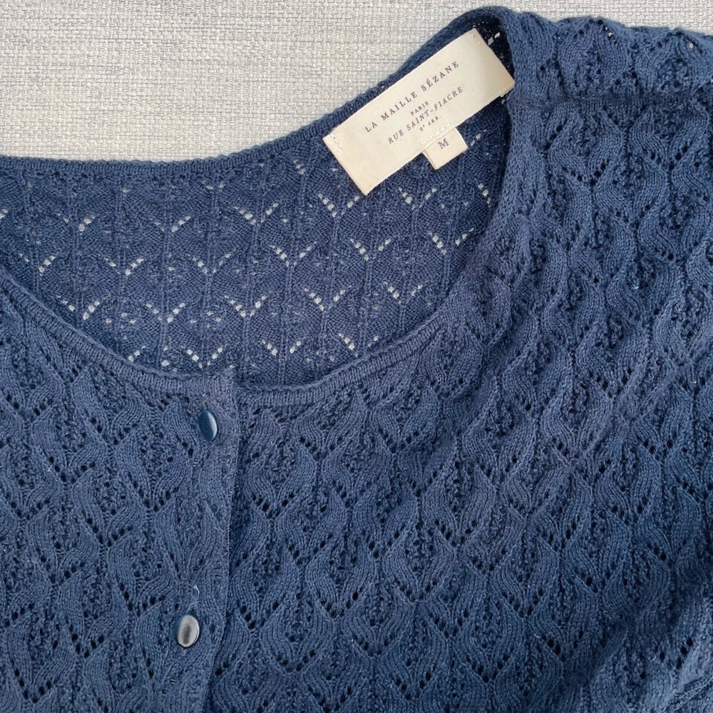 Sezane Adela Cardigan, Navy, M - Picture 5 of 6